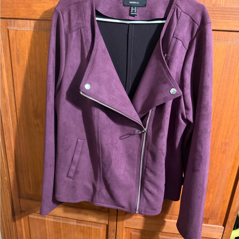 Forever 21 Deep Purple Leather Jacket